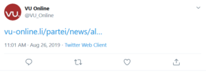 Hinweis von VU online auf den eigenen Artikel OI_73 "«Als Persönlichkeit gewählt werden»"