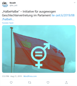 Hinweis von lie:zeit auf den Artikel OI_79 "„HalbeHalbe“ – Initiative: Chancengleichheit"