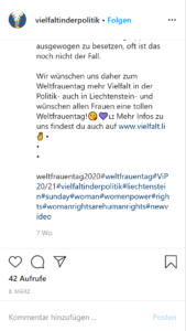 Beitrag von Vielfalt in der Politik zum Weltfrauentag. Ergänzung zum Beitrag SM_121