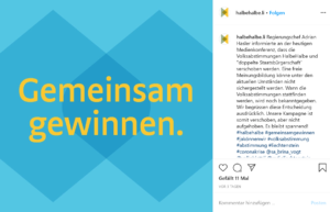 Meldung von Initiativkomitee, dass Abstimmung verschoben wird