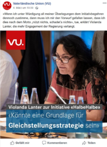 VU erklärt, weshalb Violanda Lanter für die Initiative ist