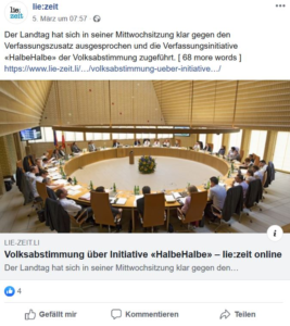 lie:zeit teilt einen Zeitungsartikel vom 05.03.20 zu halbehalbe im Landtag