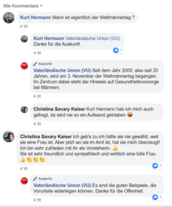 Vizepräsidentin der VU Triesen Daniela Wellenzohn-Erne äussert sich in der LIEWO über Frauenanliegen zum Weltfrauentag OI_24 Kommentar zu SM_33