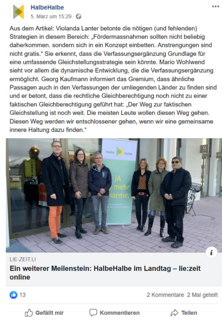 Initiativkomitee teilt Zeitungsartikel von lie:zeit vom 05.03.20 (Ein weiterer Meilenstein: HalbeHalbe im Landtag) TM_9