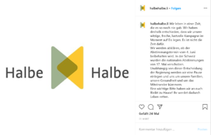 Die Kampagne von halbehalbe wird aufgrund des Corona-Virus pausiert