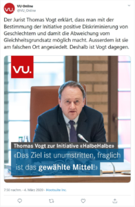 VU erklärt, weshalb Thomas Vogt gegen die Initiative ist