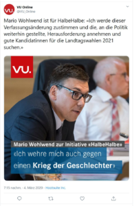 VU erklärt, weshalb Mario Wohlwend für die Initiative ist