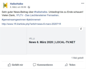 Initiativkomitee teilt Beitrag von 1FLTV vom 06.03.20, über halbehalbe ab Minute 06:07-12:19 und 12:40-15:18 in TM_6