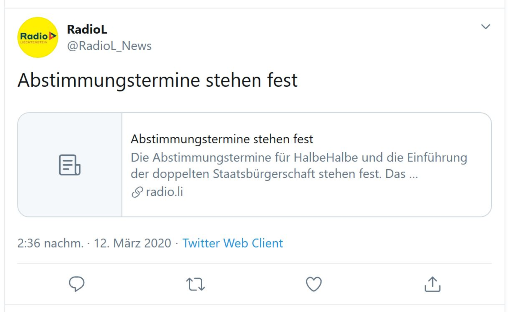 RadioL teilt mit, wann Abstimmungstermine stattfinden