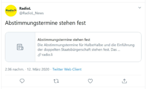 RadioL teilt mit, wann Abstimmungstermine stattfinden