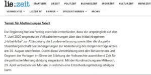 Regierung fixiert Termin für die Volksabstimmungen auf den 30. August 2020